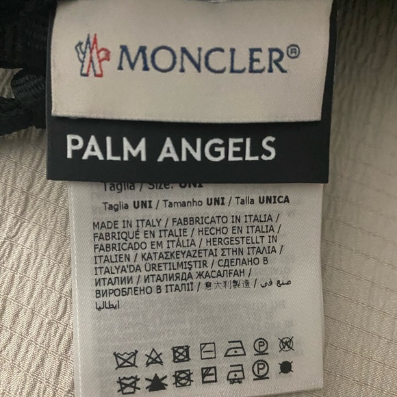 NWT UNISEX AUTHENTIC 8 MONCLER PALM ANGELS TRICOT BEANIE HAT NAVY BLUE COLLAB! - Picture 6 of 10